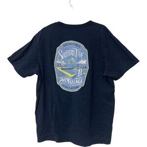 Southern Tide Mens Tshirt 2XL Blue Pickleball Fish Coastal Graphic Pocket Tee